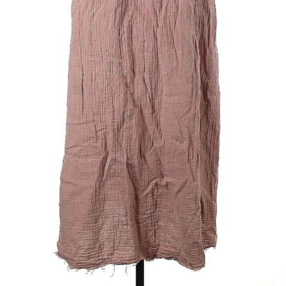The Frock NYC 100% Cotton Gauze Crinkle Dusty Rose Maxi Boheme Shirt Dress Sm - Picture 7 of 10